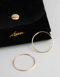 9ct Gold 25mm Fine Hoop Earrings - link has visual effect only