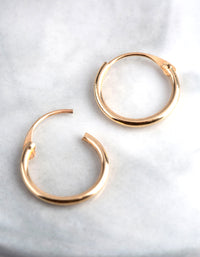 9ct Gold 11mm Fine Hoop Earrings - link has visual effect only