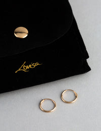 9ct Gold 11mm Fine Hoop Earrings - link has visual effect only