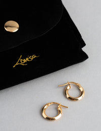 9ct Gold 13mm Round Creole Hoop Earrings - link has visual effect only