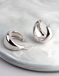 Sterling Silver Small Chubby Hoop Earrings - link has visual effect only