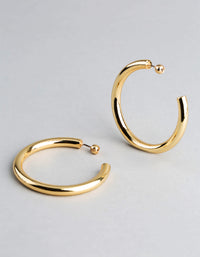 18ct Gold Plated Brass Large Hoop Earrings - link has visual effect only