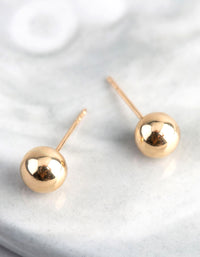 9ct Gold 6mm Polished Ball Stud Earrings - link has visual effect only