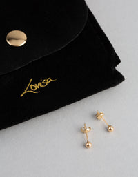 9ct Gold 3mm Polished Ball Stud Earrings - link has visual effect only