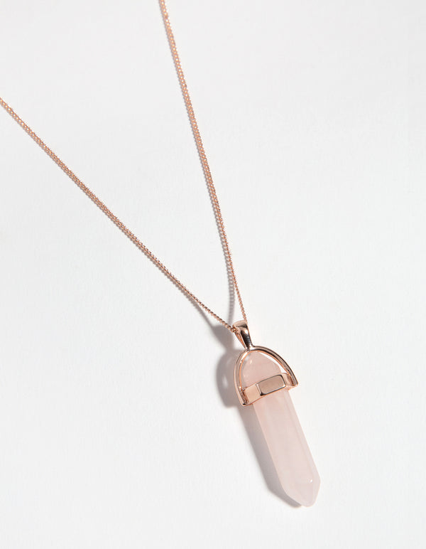 Rose Gold Quartz Shard Necklace