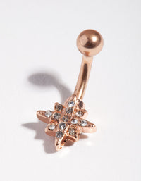 Rose Gold Surgical Steel Starburst Mini Bellybutton Ring - link has visual effect only