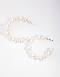 Beaded Pearl Hoop Earrings - link has visual effect only