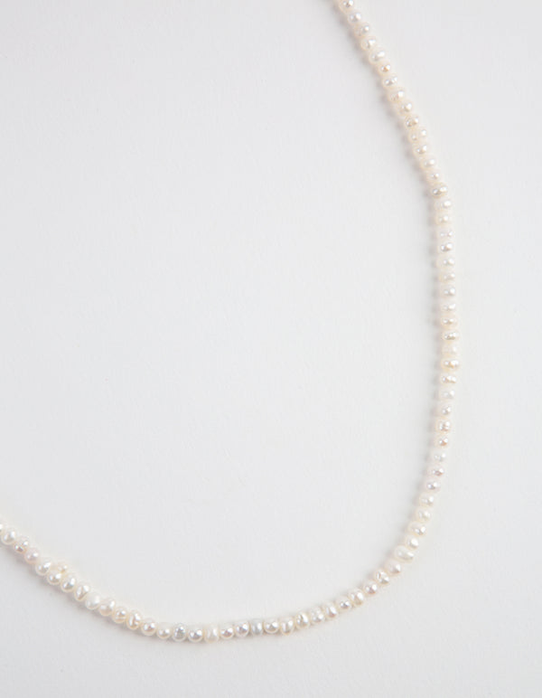 Gold Mini Freshwater Pearl Necklace