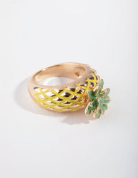 Gold Pineapple Band Ring - link has visual effect only