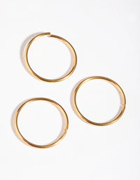 Gold Plain Nose Ring Pack - link has visual effect only