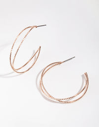 Rose Gold Crossover Hoop Earrings - link has visual effect only