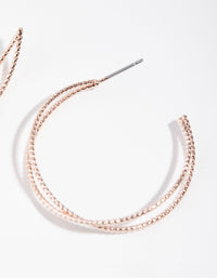 Rose Gold Crossover Hoop Earrings - link has visual effect only