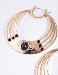 Acrylic Semi Precious Stone Hoop Earrings - link has visual effect only