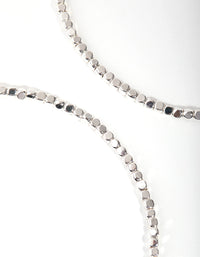 Silver Plated Bead Hoop Earrings - link has visual effect only