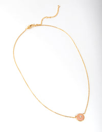 Gold Plated Semi-Precious Diamante Circle Necklace - link has visual effect only