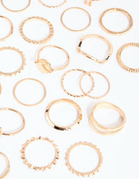 Gold Geometric Rings 24-Pack - link has visual effect only