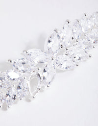 Silver Cubic Zirconia Multi Laurel Clip - link has visual effect only