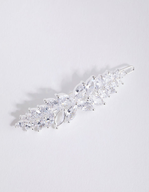 Silver Cubic Zirconia Multi Laurel Clip