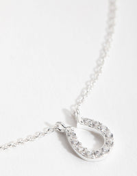 Sterling Silver Mini Pave Horseshoe Necklace - link has visual effect only