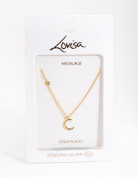 Gold Plated Sterling Silver Asymmetrical Celestial Necklace - link has visual effect only