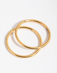 24 Carat Gold Plated Surgical Steel Fine 10mm Sleeper Earrings - link has visual effect only