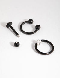 Matte Surgical Steel Ferido Stud & Ring Earring Pack - link has visual effect only