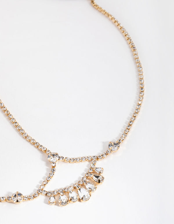 Gold Drape Crystal Headchain