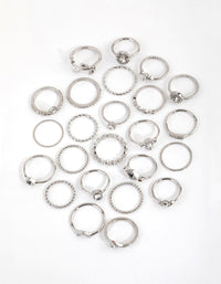 Rhodium Royal Diamante Ring 24-Pack - link has visual effect only