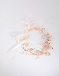 Rose Gold Diamante & Bead Wire Flower Necklace - link has visual effect only