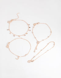 Rose Gold Celestial Drop Bracelet 4-Pack - link has visual effect only