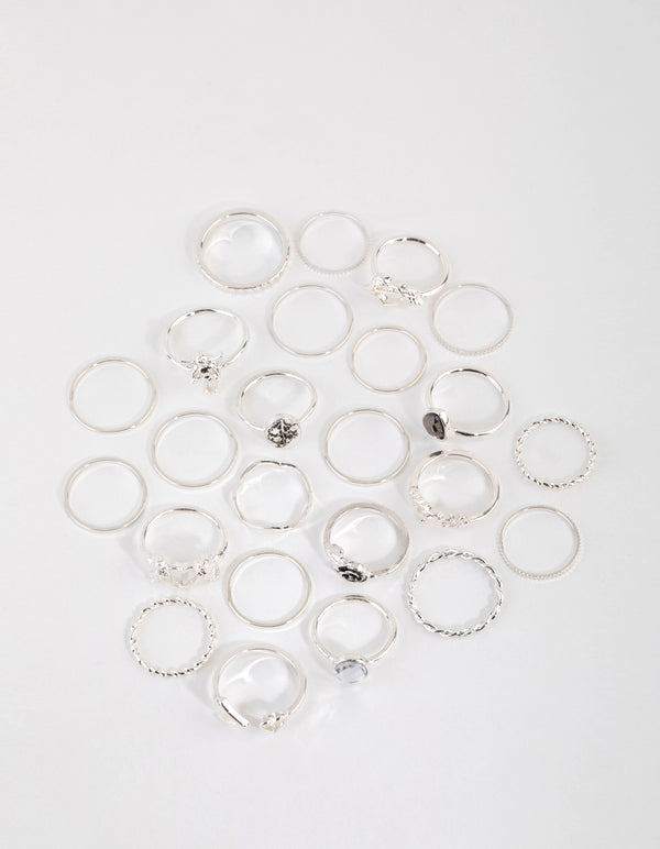 Silver Cupid Rings 24-Pack