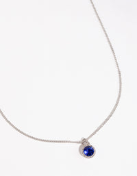 Rhodium Circle Diamante Pendant Necklace - link has visual effect only