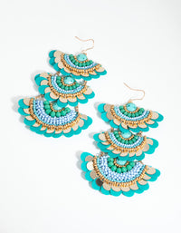 Tired Sequin Beaded Drop Earrings - link has visual effect only