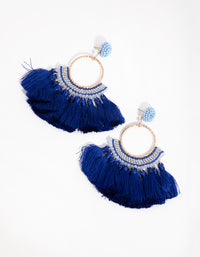 Bead Thread Tassel Drop Earrings - link has visual effect only