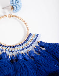 Bead Thread Tassel Drop Earrings - link has visual effect only