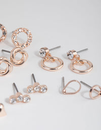 Rose Gold Round Profile Earring 8-Pack - link has visual effect only