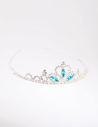 Kids Silver & Aqua Diamante Tiara Headband - link has visual effect only