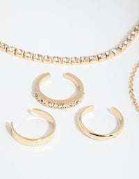 Gold Moon Anklet & Toe Ring 6-Pack Set - link has visual effect only