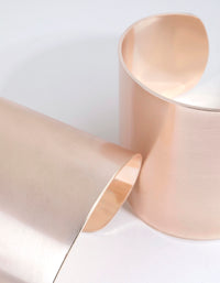 Rose Gold Thick Double Cuff Bracelet - link has visual effect only