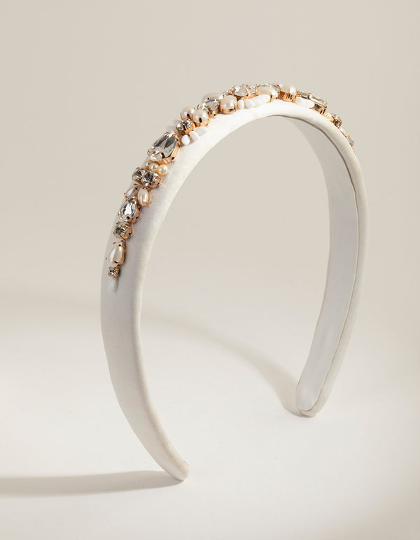 White Embellished Alice Band