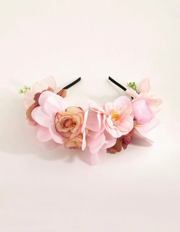 Blush Floral Crown Headband