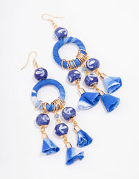 Fabric Wrapped Ball Gathered Earrings - link has visual effect only