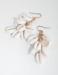 Gold Cluster Cowrie Shell Earrings - link has visual effect only