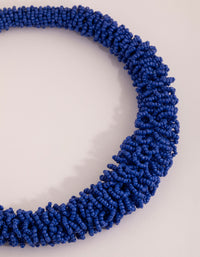 Cobalt Seed Bead Collar Necklace - link has visual effect only