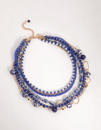 Gold Multi Beaded Row Porcelain Necklace - link has visual effect only