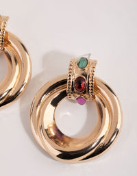 Gold Chunky Round Statement Earrings - link has visual effect only