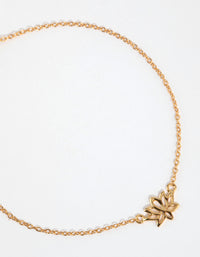 Gold Plated Sterling Silver Lotus Bracelet or Anklet - link has visual effect only