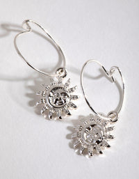 Silver Simple Sun Hoop Earrings - link has visual effect only