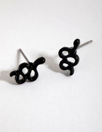 Matte Black Snake Stud Earrings - link has visual effect only