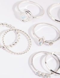 Silver Moonstone Mixed Ring 8-Pack - link has visual effect only